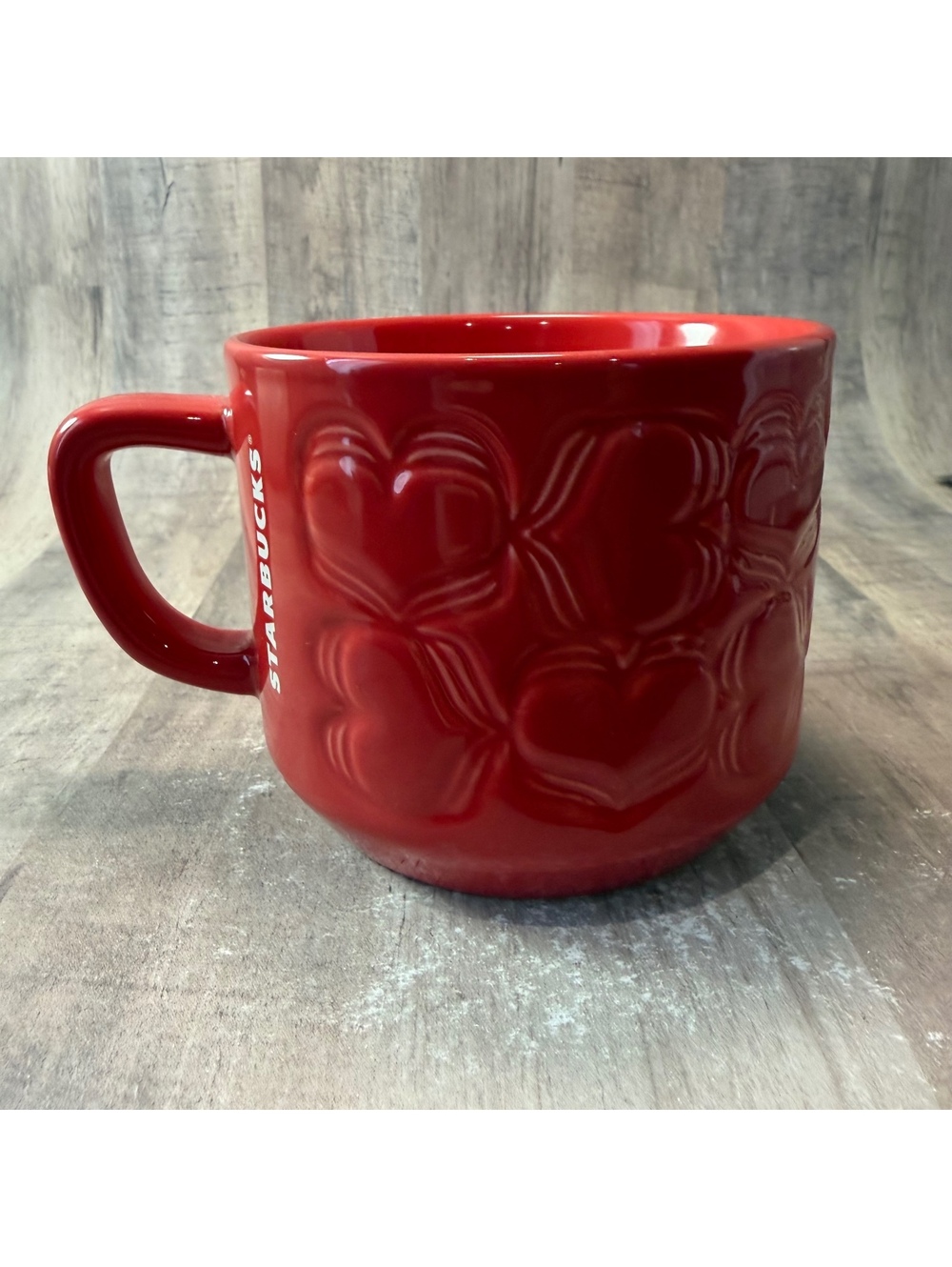 Starbucks 2018 Valentine's Day Red Hearts 12oz Mug Limited Coffee Cup NEW